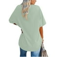 thumbnail image 4 of Ladies' Basic Solid Color V Neck Tee Casual Short Sleeve T Shirt Top for Women Women's T Shirts Casual Womens Short Sleeved Athletic Tops Long Sleeves Shirt Tee Shirts Women Sleeve Shirt Womens, 4 of 5