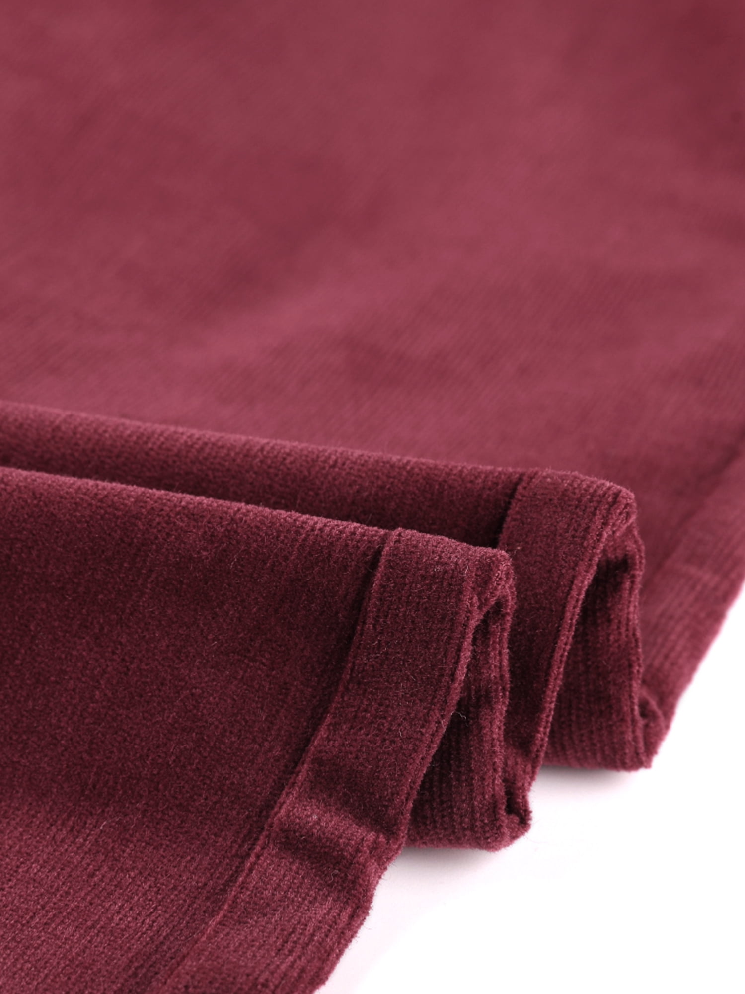 Unique Bargains Women's Corduroy Flare Pants Elastic High Waist Bell Bottom Trousers XS Burgundy