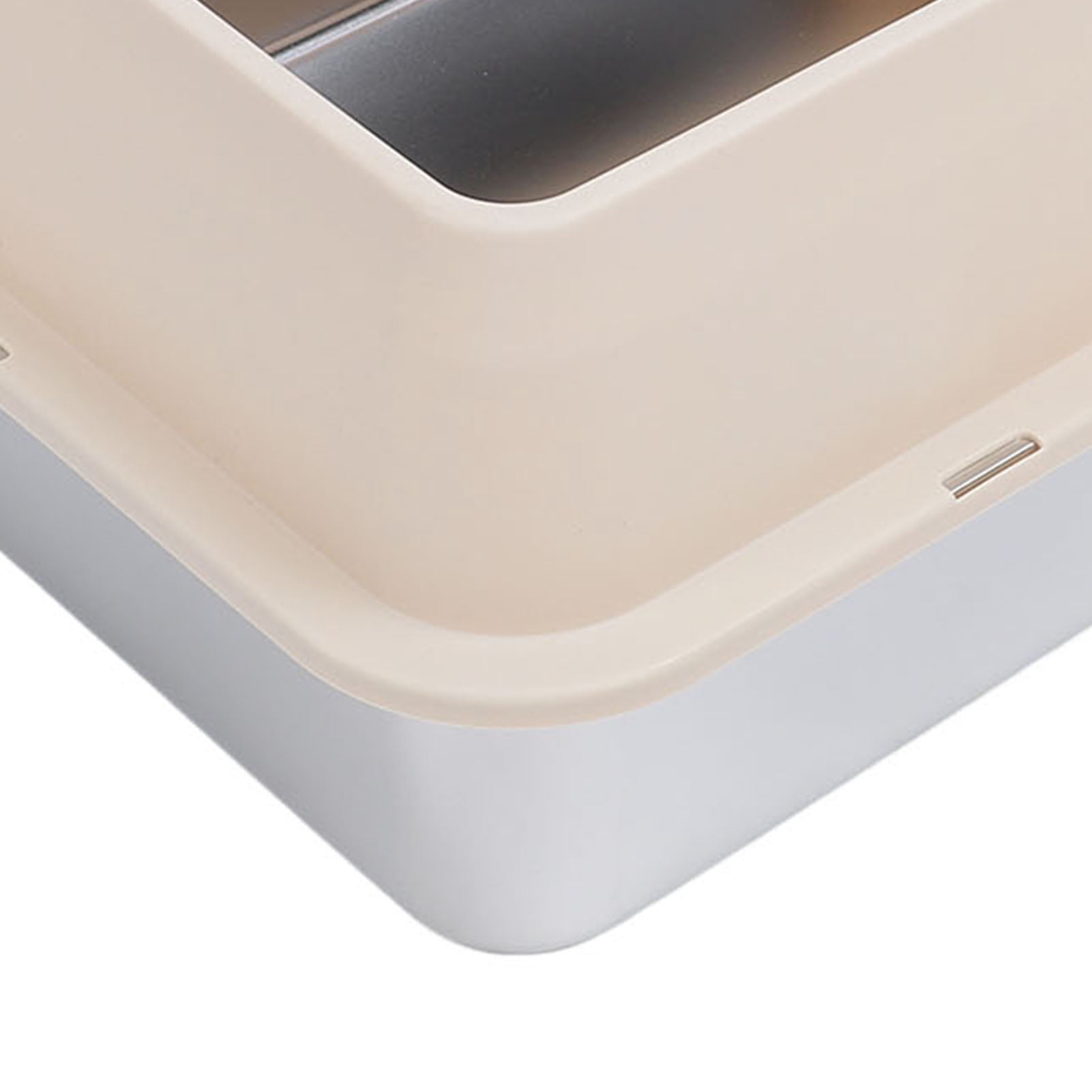 BOKYAN Stainless Steel Cat Litter Box Anti Splashing High Sided Metal Kitty Tray with Scoop for Indoor Cats Beige Large 19.7 x 13.8 x 9.8 inches / 50 x 35 x 25 cm