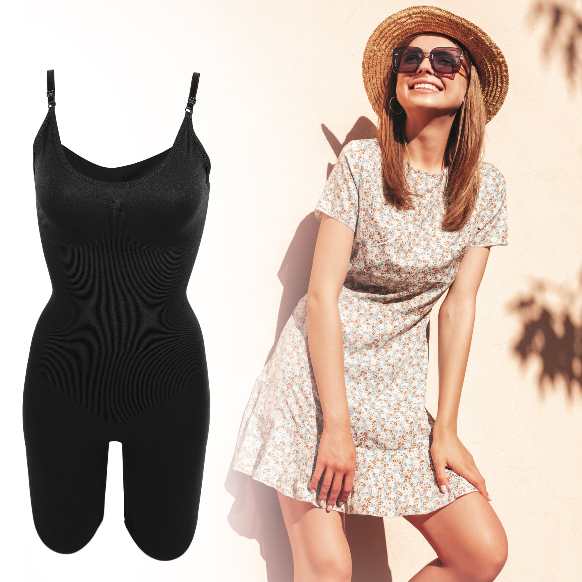 Unique Bargains Women Shapewear Tummy Control Full Bust Body Bodysuit 3XL Black