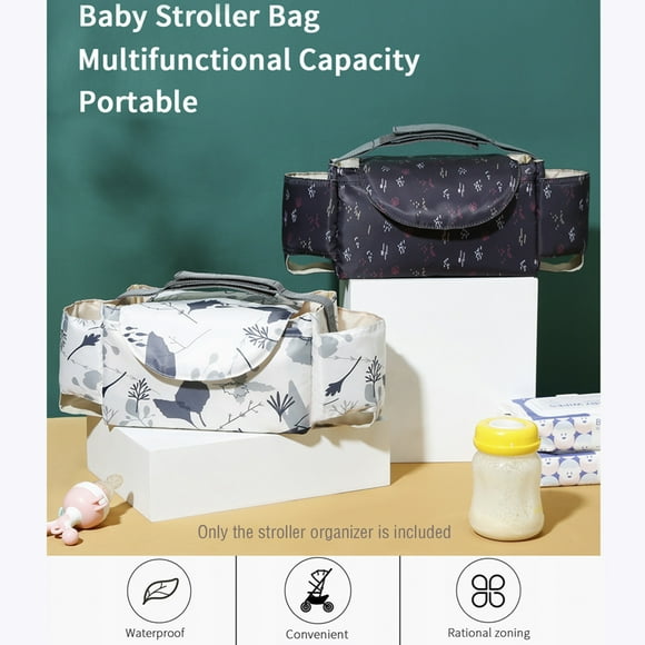 Organizer Multifunctional Universal Organizer Bag Waterproof Large Capacity Diaper Bag with Cup Holders Divided Compartments for Milk Water Bottles Diaper Wipes