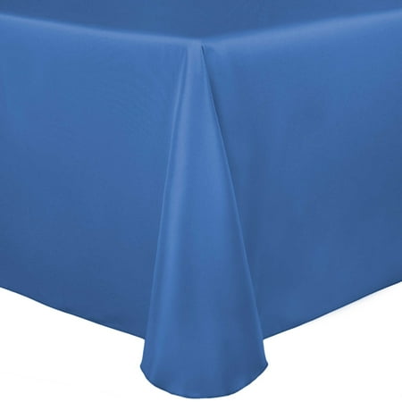 

Ultimate Textile (10 Pack) Satin 90 x 132-Inch Rectangular Tablecloth - for Wedding Special Event or Banquet use Cobalt Blue
