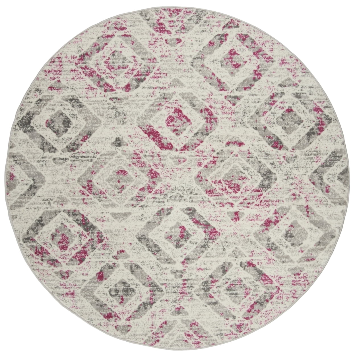SAFAVIEH Skyler Salim Geometric Area Rug, Ivory/Pink, 5'1" x 7'6"
