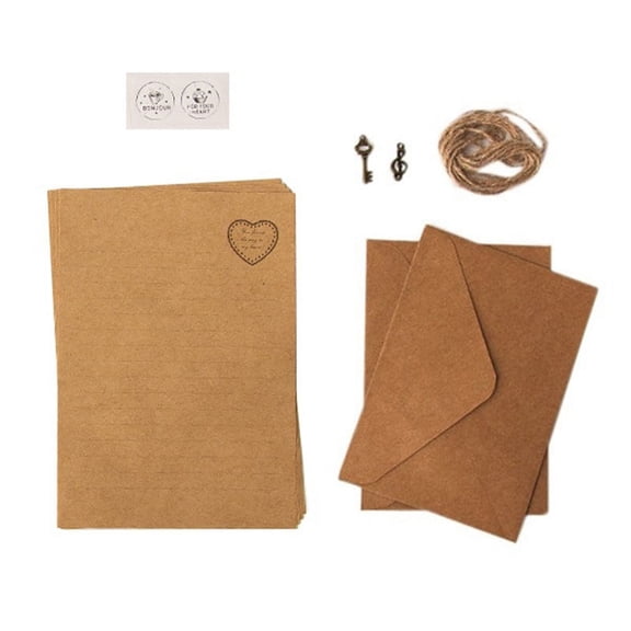 12 Pcs Vintage Kraft Paper Writing Paper European Style Paper for Letter Writing Letter Paper Stationery Number 8