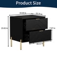thumbnail image 3 of Boyel Living Black 2 Drawers Nightstand, Bedside Table with Storage for Bedroom, Living Room, 3 of 6