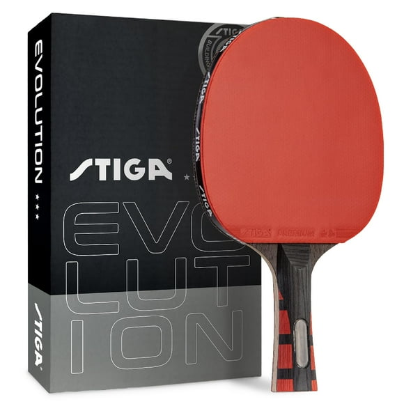 STIGA Evolution Performance Ping Pong Paddle - 6-ply Light Blade - 2mm Tournament-Approved Premium Sponge - Flared Handle for Next-Gen Grip & Control - Performance Tabl