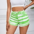 thumbnail image 2 of cfhntfmh Shorts for Women Trendy Tie-Dye Print Short Pants Mid Waist Slim Frayed Hem Summer Cute Clothes, 2 of 4