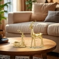 thumbnail image 4 of 2pcs Christmas Reindeer Figurines for Centerpieces: Gold Resin Reindeer Christmas Decor for Dining Room Table - Vintage Deer for Coffee Table Fireplace Entryway Shelves Office Indoor, 4 of 7