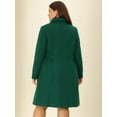 thumbnail image 4 of GRACE & GRANDEUR Manteau Long pour Femme Grande Taille, Caban Long à Simple Boutonnage avec Ceinture Vert 3X, 4 of 5