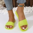 thumbnail image 5 of Women's New Summer One-line Flat Clear Jelly Candy Beach Slippers Sandals for Women 2025 Yellow 37, 5 of 7