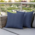 thumbnail image 5 of Pack of 2 Outdoor Pillow Covers,Waterproof Navy Blue Striped Throw Pillow Covers,Navy Blue White Farmhouse Stripes Decorative Pillowcases Cushion Covers for Couch Pillow Sham Protector 24x24 Inch, 5 of 8