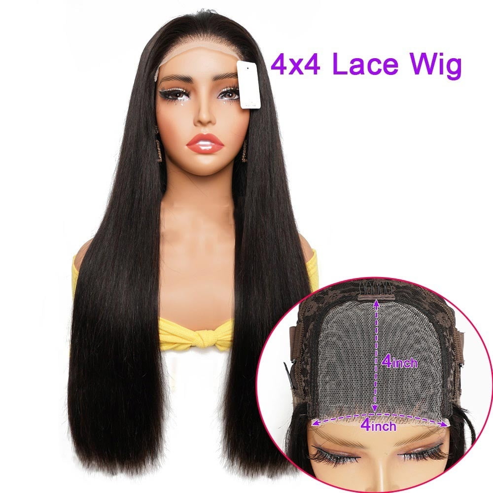 Human Hair Wig 4×4 HD Lace Front Wigs Human Hair 300% Density Bone Straight Brazilian Real Lace Frontal Wigs