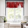 thumbnail image 4 of Christmas Curtain Valances for Kitchen Windows 54x18 Inch Xmas Tree Snowflake Red Rod Pocket Valance Window Treatments 1 Panel Short Curtains for Bedroom Bathroom Living Room Decor, 4 of 6