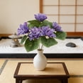 thumbnail image 5 of Artificial Lotus Flower Realistic Water Lily Silk Stem Home Decor for Table Centerpiece Vase Arrangement Buddha Decor （Purple）, 5 of 6