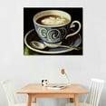 thumbnail image 2 of COMIO  Coffee Cafe Wall Art Kitchen Decor Retro Dark Cappuccino Latte Coffee with Letters in Vintage Style Canvas Pictures Artwork Modern Painting Prints for Living Dining Room, 2 of 4