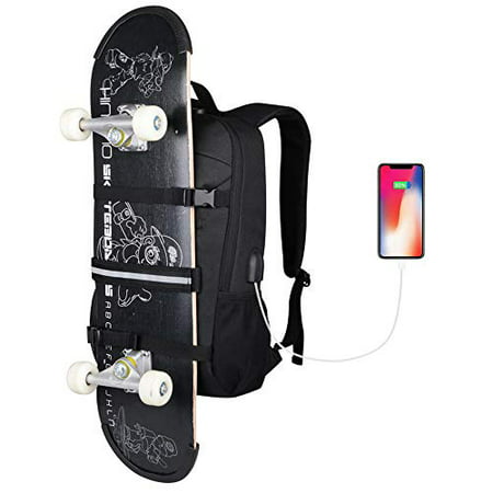 Skateboard Backpack, Simbow Laptop Backpack Rucksack with USB Charging Port,...