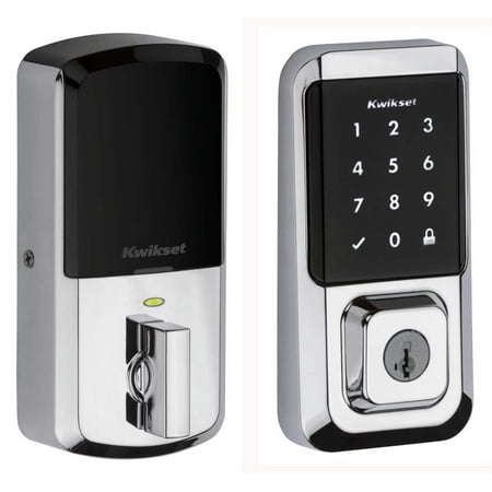 Kwikset Halo Touchscreen Wi-Fi Smart Deadbolt Hardware Lock with Smartkey Polished Chrome