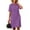 *Purple, variant on VBVC Women's V-Neck Stand Collar Shirt Dress,Button Detail Short Sleeve Midi Dress For Women,Ladies Summer Breathable Dress with Pockets,Army Green,S-2XL