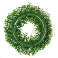 thumbnail image 4 of 16 Inches Boxwood Wreath Artificial Green Leaf Wreath with Bow Flowers Arrangements Front Door Hanging Wall Window Decoration Holiday Festival Wedding Decor, 4 of 7
