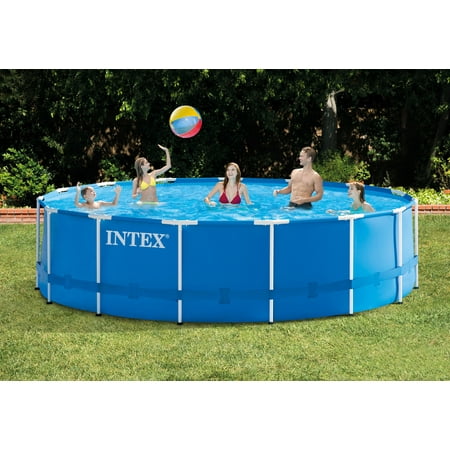 Intex 15ft x 48in Metal Frame Above Ground Swimming Pool Set & 15ft Pool