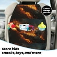 thumbnail image 5 of Fuzoiu Cool Fire Man Print 2 Pack Kick Mat Back Seat Protector With 3 Storage Pockets, Universal Car Seat Back Organizer For Kids Pets, Waterproof Backseat Protector For Most Car, 5 of 8