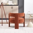 thumbnail image 5 of CQSXDA Mid-Century Modern Velvet Accent Chair Single Sofa with Wooden Legs for Living Room or Bedroom, Orange, 5 of 12