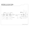thumbnail image 5 of Kingston Brass KS7026AL English Country Two-Handle Wall Mount Roman Tub Faucet, Polished Nickel, 5 of 8