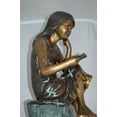 thumbnail image 5 of Sitting Girl on Log Reading a Book Bronze Statue -  Size: 19"L x 13"W x 48"H., 5 of 12