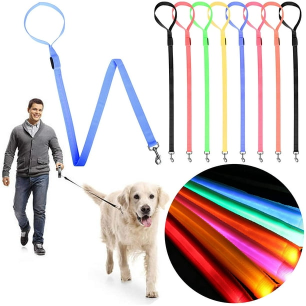 HTOOQ 8 Pcs LED Dog Leash Glow in The Dark Pet Accessories Night Walking Safety Lead Multi colored 8 Count Pack of 1 Walmart