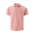 thumbnail image 5 of CHGBMOK Dress Shirts for Men Casual Solid Color Turndown Collar Button Short Sleeved Shirt S-3XL, 5 of 8