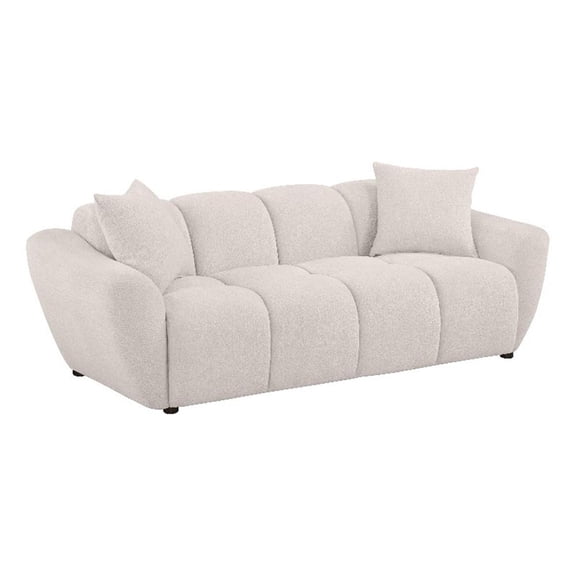 Coaster Destino Upholstered Chenille Splayed Arm Sofa in Beige