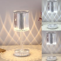 TOPRenddon Touch Control Crystal Table Lamp - 3-Way Dimmable LED Bedside Light with USB Port, Diamond-Cut Acrylic Nightstand Decor for Bedroom/Office