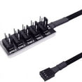 thumbnail image 7 of 8x PWM Fan Hub Splitter, 4 Pin Black Sleeved 5 Way PC CPU Cooling Case Fan Extension Splitter Adapter Cable 40cm, 7 of 7