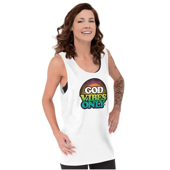 God Vibes Only Good Feels Religion Tank Top T Shirts Men Women Brisco Brands S