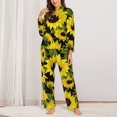 thumbnail image 3 of Bingfone Womens Pajama Sets Sunflowers In Vintage Print,Long Sleeve Loungewear Pajamas Set-X-Large, 3 of 9