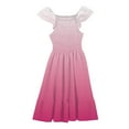 thumbnail image 5 of KAUOD Girls Tiered Sleeve Square Neck Summer Dress Gradient Color Flowy Swing Pleated Dresses Knee Length Cute Elegant Skirts, 5 of 6