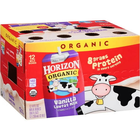 Horizon Organic Vanilla Lowfat Milk, 8 fl oz, 12 Ct