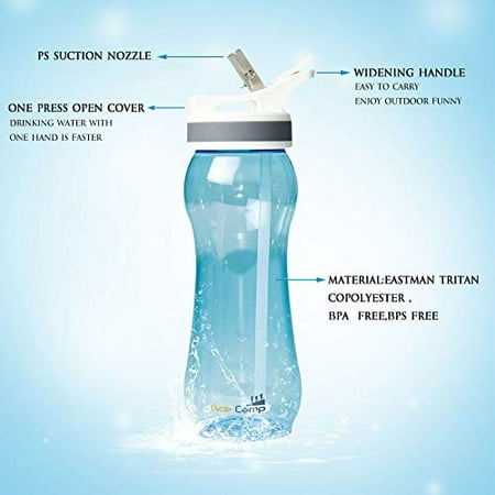 AceCamp TRITAN Kids 100% BPA-Free Tritan Plastic Water Bottle with ...