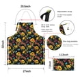 thumbnail image 7 of Black Colorful Flower Sunflower Pattern Apron-Garden Aprons for Women with Pockets-Cotton Linen Waterproof Kitchen Cooking Gardening Aprons Adjustable for Kitchen,Cooking,BBQ and Salon 33x27 Inch, 7 of 7