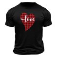 thumbnail image 4 of Tops para hombre, blusas y camisas de cuello redondo y manga corta para hombre. Camiseta/camisa informal de cuello redondo y manga corta con estampado de corazones para hombre. Tops de poliéster para, 4 of 4