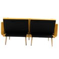 thumbnail image 4 of Accent Sofa Loveseat Sofa with Gold Metal Feet and 2 Pillow, Sofa Velvet Couch with Thickened Cushion and Padded Seat, Sleeper Couch with Backrest for Living Room, 4 of 9