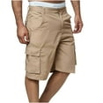 thumbnail image 2 of IROINNID Men's Casual Workout Cargo Elastic Flat-Front Bermuda Shorts With Multi-Pocket, 2 of 5