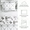 thumbnail image 3 of Noble Linens Gray Reversible Edgy Flowers Print 3-Piece Duvet Cover Set, King/CalKing, 3 of 11