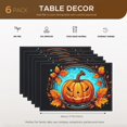 thumbnail image 2 of Modern Autumn Placemat Bright Colors Autumn Leaves Pumpkins Non-Slip Placemat - 6pcs/Pack 17.7x13 Inch Circle Sticker Durable Placemat - for Dining Table Office Kitchen Deco, 2 of 5