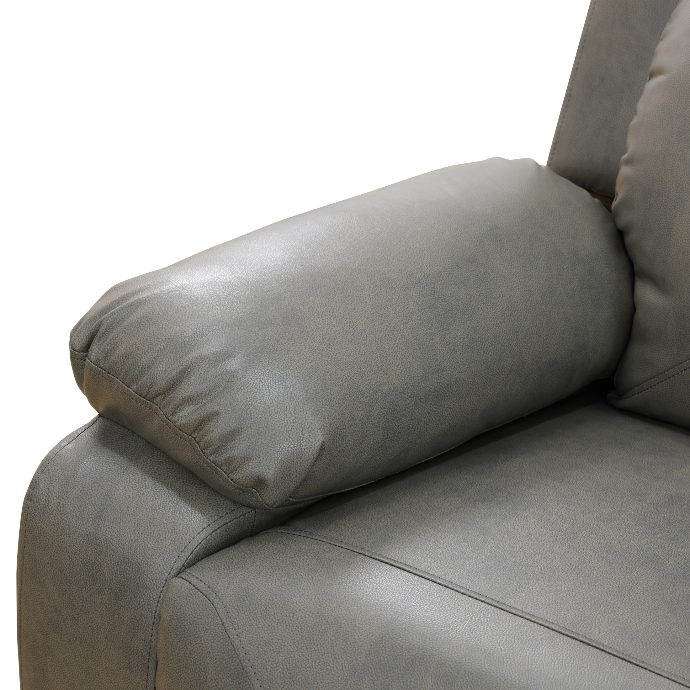Aukfa 3 Seater Recliner Sofa Chair with Cupholder for Living Room, Home Theater Seating, Gray