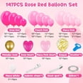 thumbnail image 2 of HLONK Kit Arche Guirlande Rouge Rose 147 Pcs Ballons Réutilisables Macaron Rose Or Métallique Pêche Rose, 2 of 8