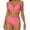 Pink, variant on Womens Bikini Swimsuits Womens Two Piece Swimsuit Women's Bikini Split Swimsuit Special Fabric Solid Color Bandeau Swimsuit
