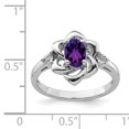 thumbnail image 2 of 925 Sterling Silver Rhodium-plated Diamond and Amethyst Ring, 2 of 2
