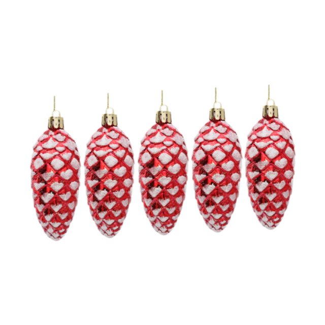 Juego de 5 adornos navideños de piñas Strade Fareast Limited para decoración de fiestas