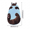 thumbnail image 3 of Adult Soft Sleeping Bag – Plush Cat Envelope Sleeping Bag for Camping, Sleepovers & Home Lounging, Washable Warm Blanket 69x31 IN, 3 of 6